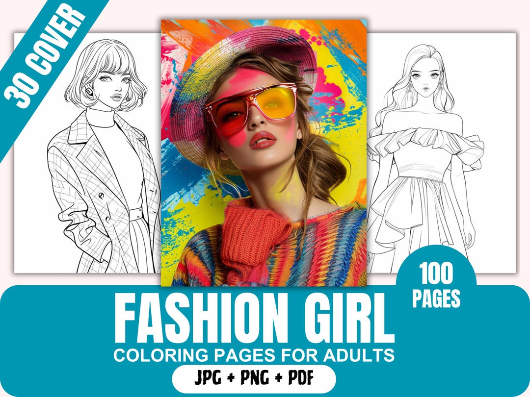 100 High Fashion Coloring Pages for Adults, FASHION Coloring Book for ...