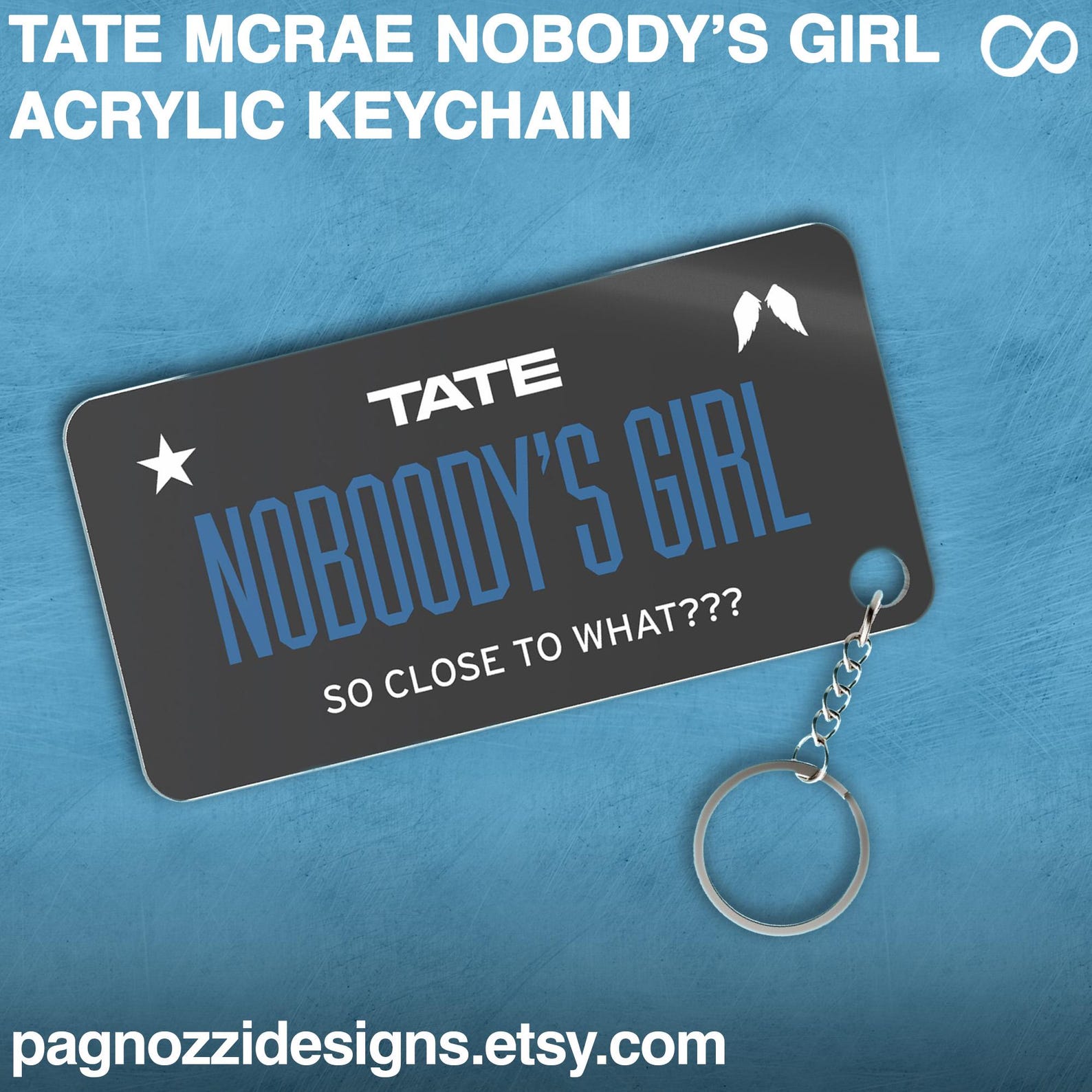 Tate McRae Nobodys Girl License Plate Keychain