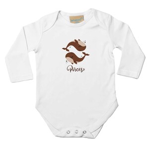 Classic Baby Long Sleeve Bodysuit White | Pisces NB - 18M