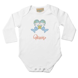 Classic Baby Long Sleeve Bodysuit White | Pisces NB - 12M