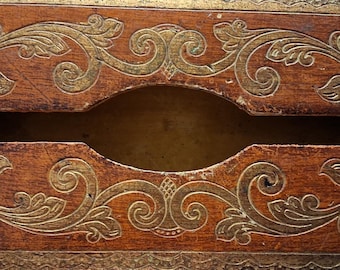 Florentiner Italienische Holz Tissue Box Cover Handgemachtes Italien Gold Vergoldetes Schmuckstück oder Erinnerungsbox