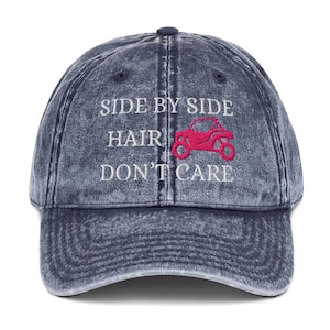 Side by Side Hair Don&#39;t Care Hat | Distressed Baseball Cap OR Ponytail Hat | UTV Riding | Mudding Accessories | SXS Hats | Offroading Hats
