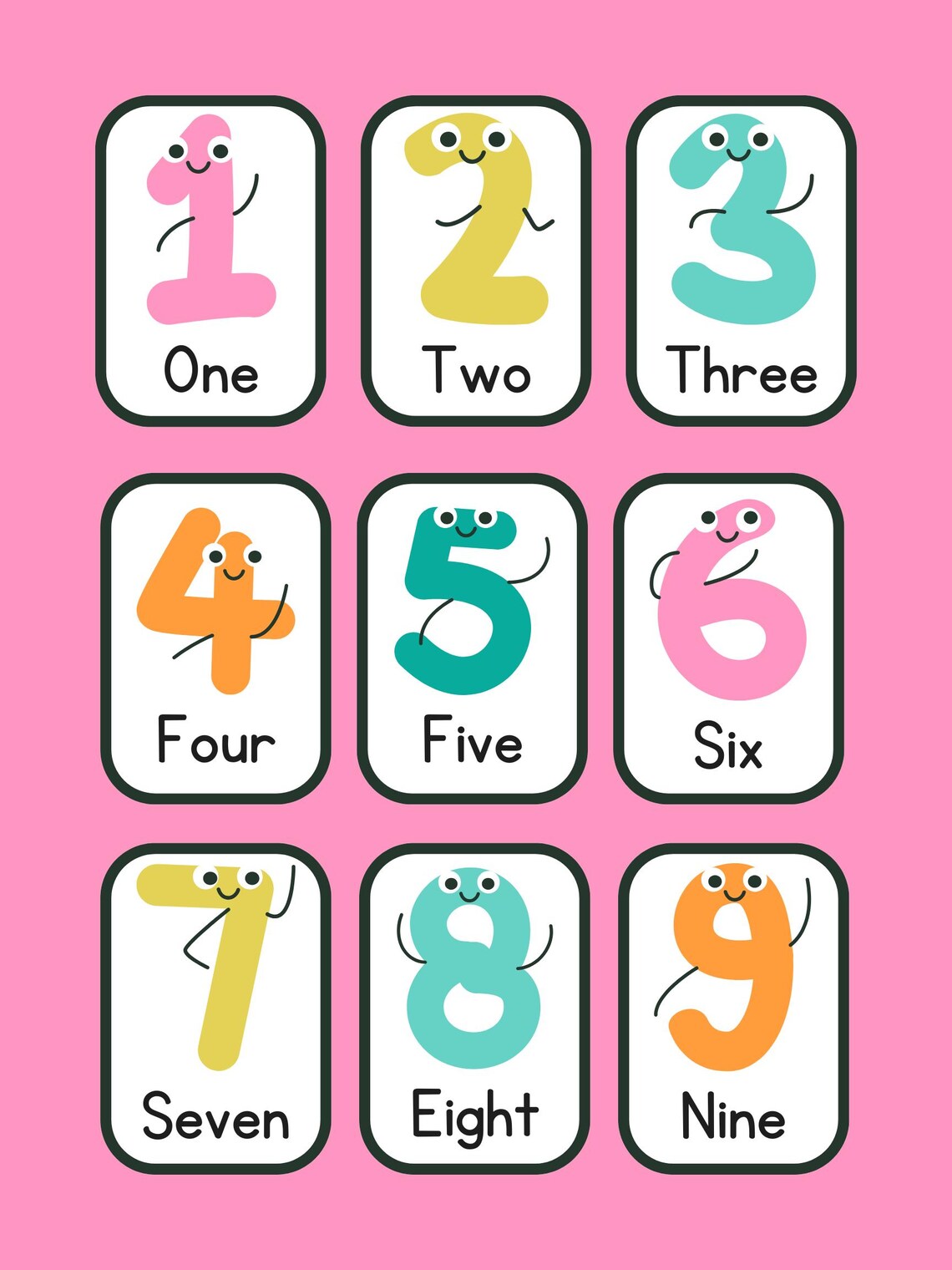 Friendly Numbers Print | Numbers Printout | 123 Print | Classroom Print ...