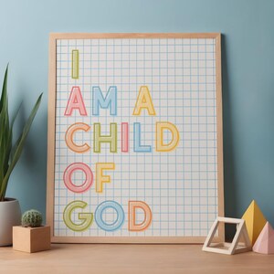 Ik ben een kind van God | Minimalistische Bijbeltekst muurdecoratie (PDF download)