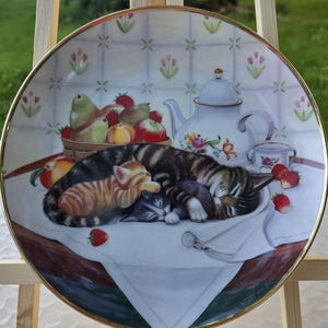 Franklin Mint Cat Nap Plate - Etsy
