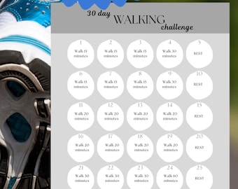 30 Day Walking Challenge, Walking Challenge for Beginners, Walking Workout Plan, Printable Walking Challenge, Walking Plan