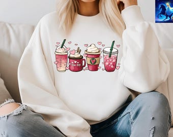 Valentine Coffee Tshirt, Womens Valentine Tee, XOXO Shirt, Coffee Lover Gift, Pink Coffee Valentine