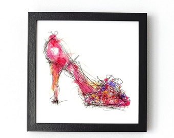 Spring Pump Shoe Print, Shoe Art