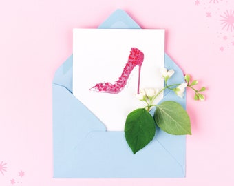 Pink Louie Shoe,Note Card Set, stationery