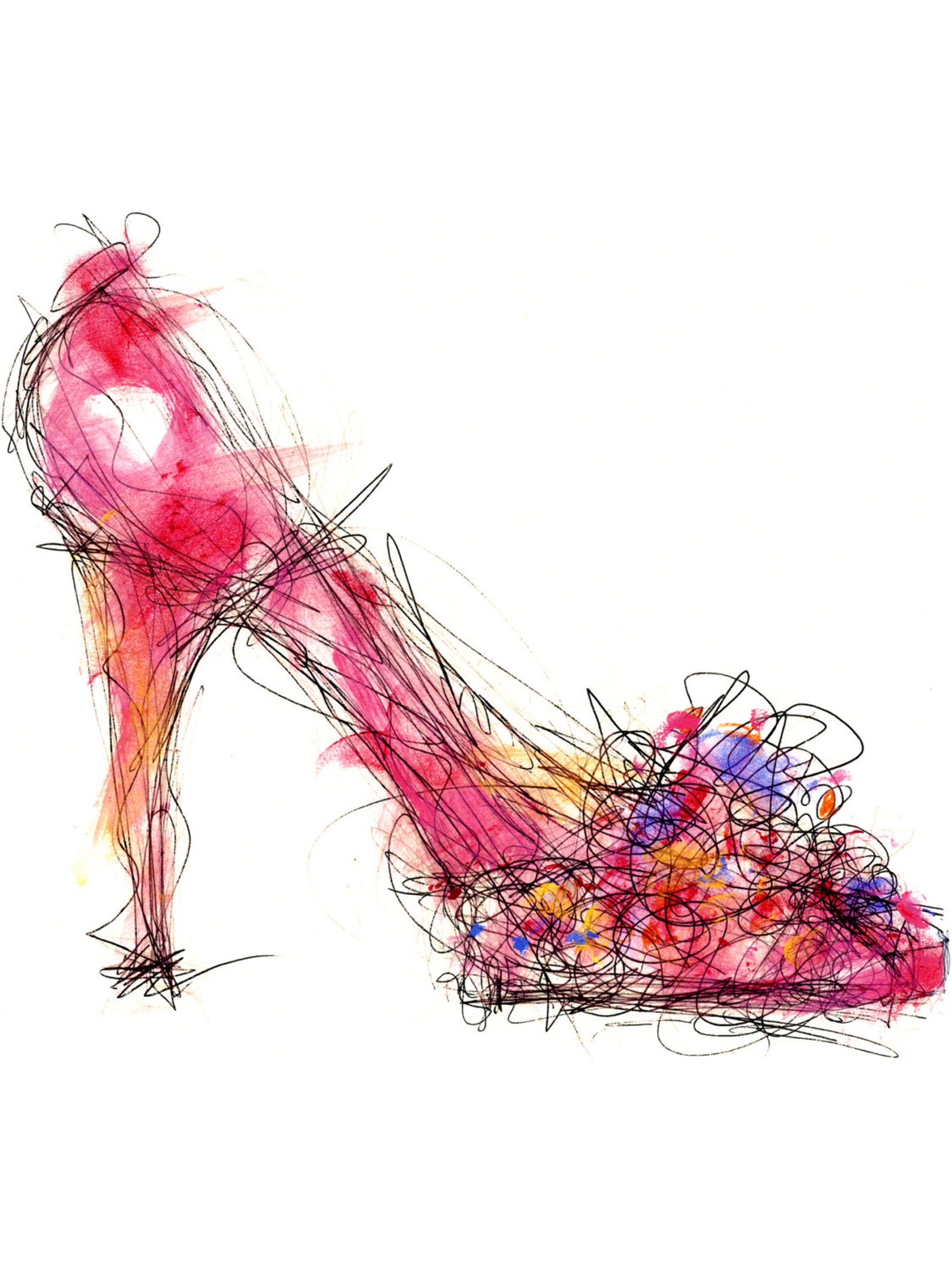 Spring Pump Shoe Note Card Etsy