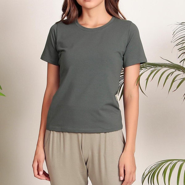 Athena T-Shirt - Organic Cotton T-Shirt - Women's Basic Tee - GOTs