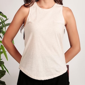 Organic tank top - Organic cotton sleeveless top - heathered top