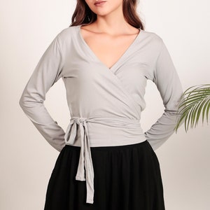 Chandra Wrap Top - Organic Cotton Wrap Top - Wrapper Top