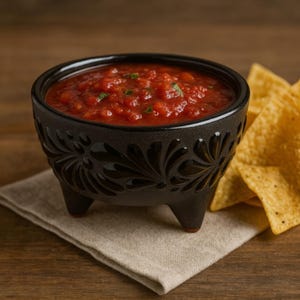 Ciotola per salsa Talavera Molcajete messicana fatta a mano / Colore nero