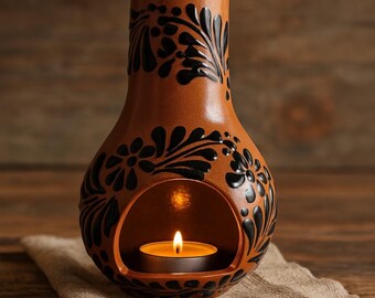 Talavera Mini Chimney | Brown & Black Color - Etsy