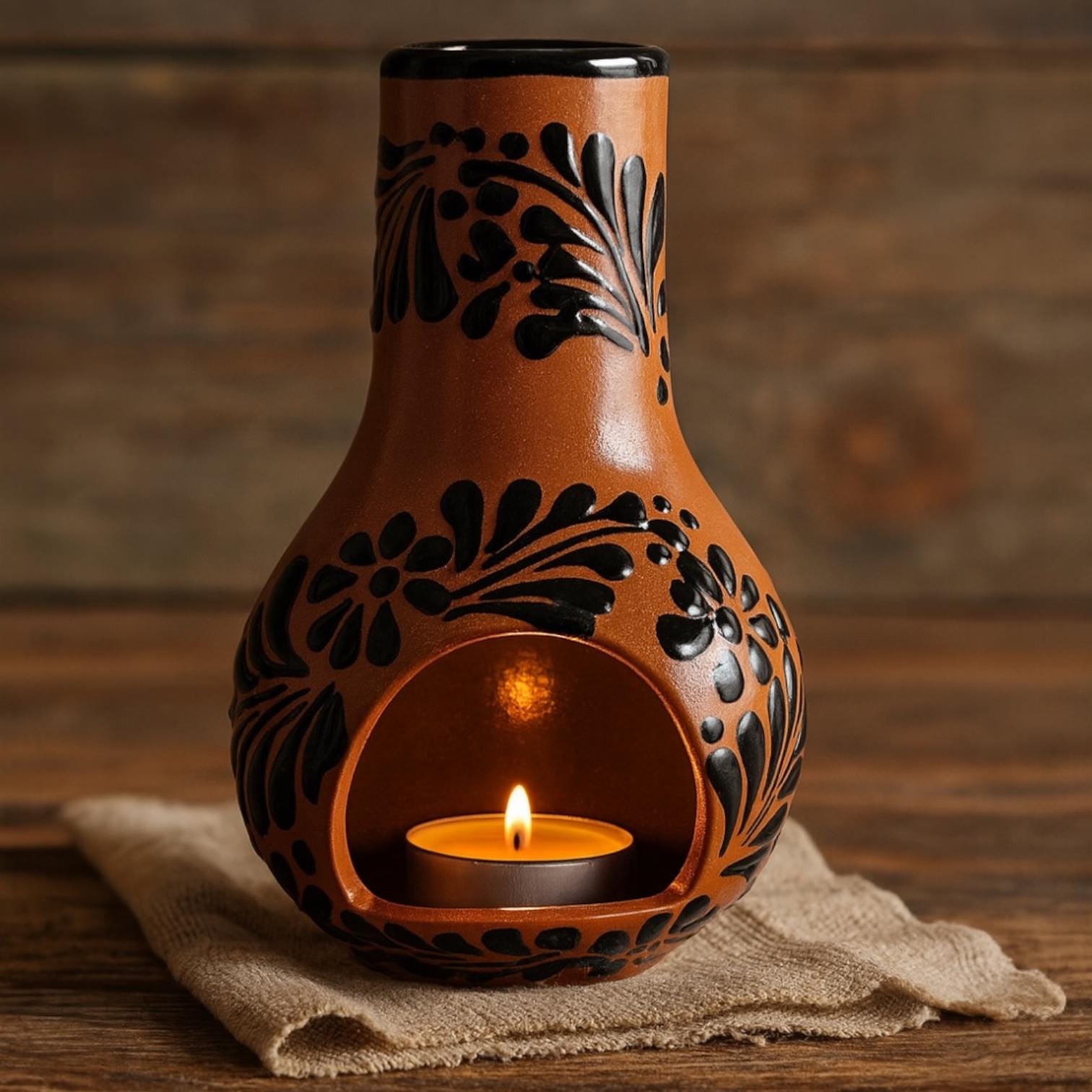 Talavera Mini Chimney | Brown & Black Color - Etsy