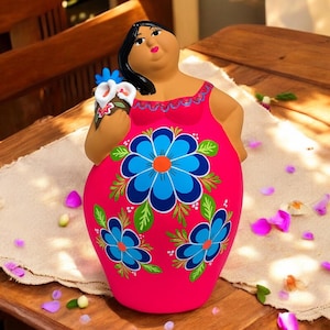 Traditional Ceramic Mexican Gordita | Hot Pink Color