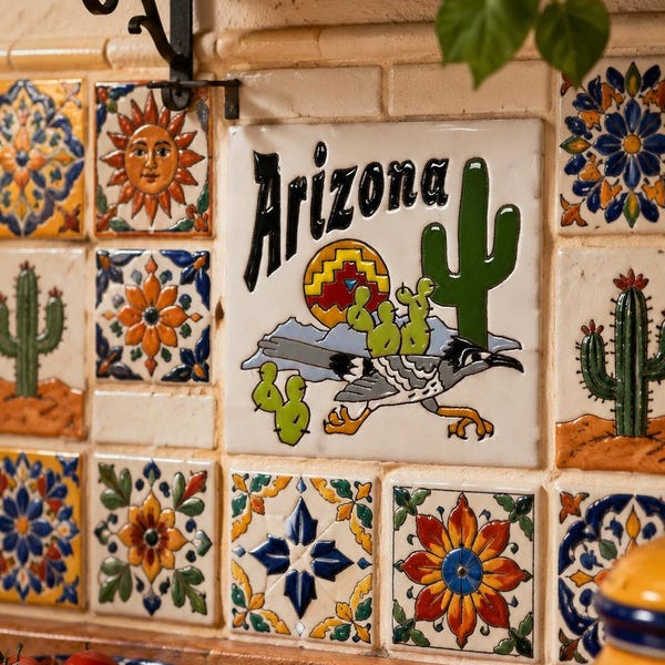 Handcrafted Saint Tile – 6” x 6” Mexican Talavera Style Ceramic Wall Decor