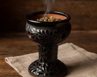 Traditonal Handcrafted Talavera Copalero – Mexican Incense Burner for Copal & Incense