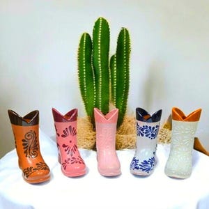 Handmade Talavera Flower Vase Boot | Multiple Colors