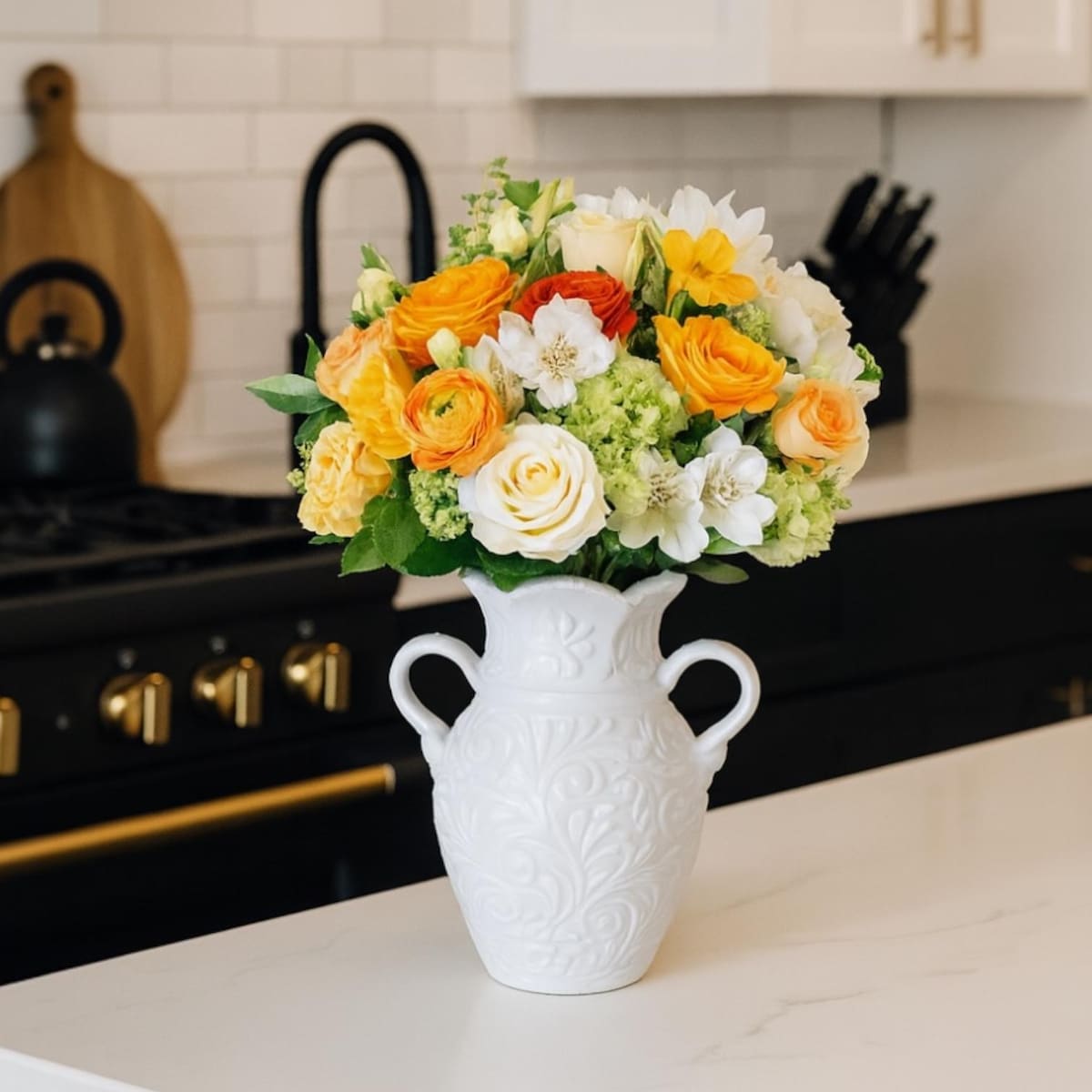 Talavera Cielito Lindo Flower Vase | White Color