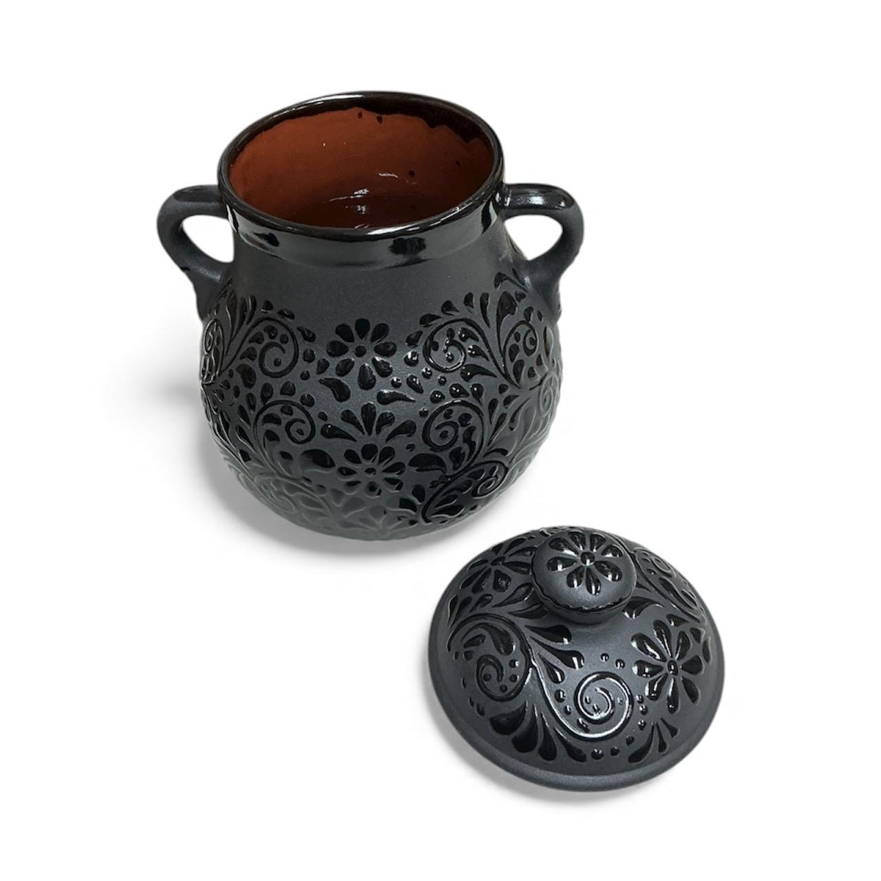 Talavera Black Olla With Lid - Lead Free – Floreado Style - Etsy