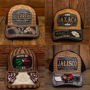 Handcrafted Mexican Trucker Hats – Regional Style Collection (Guerrero, Oaxaca, Jalisco, Hecho en México)