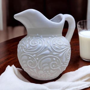 Mexican Small Talavera Pitcher | White Color