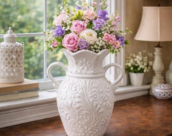 Talavera Cielito Lindo Flower Vase | White Color