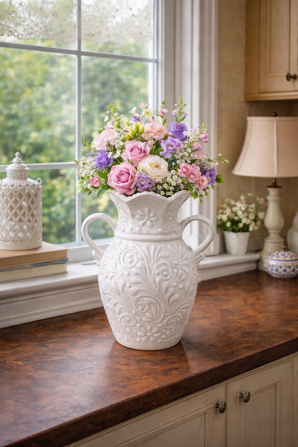 Talavera Cielito Lindo Flower Vase | White Color - Etsy