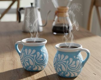 Handmade Jarritos Set of 2 | Blue & White