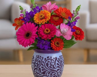 Talavera Mexican Large Cantaro | Violet Color