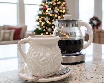 Talavera Mug & Plate Set | White | Lead Free
