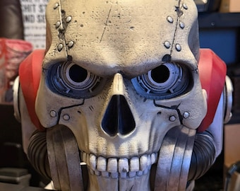 Cyber Priest Skull Helmet – Original Dystopian Techno-Priest Prop