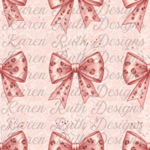 Coquette Bows Seamless Digital Paper | Pink Bow Pattern PNG | Printable Background | Seamless Design | Commercial Use