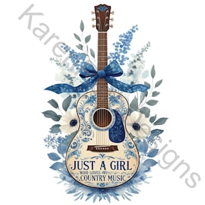 Juste une fille qui aime la musique country, PNG du Sud, Country png, Sublimation de musique country, Sublimation de noeud, Design de t-shirt, Sweatshirt png