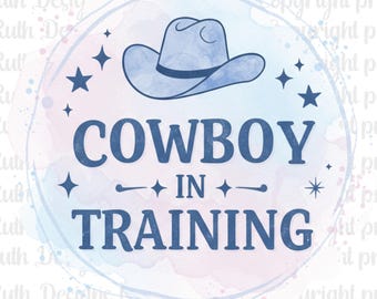 Cowboy im Training PNG, Western Babyparty (Digitaler Download)