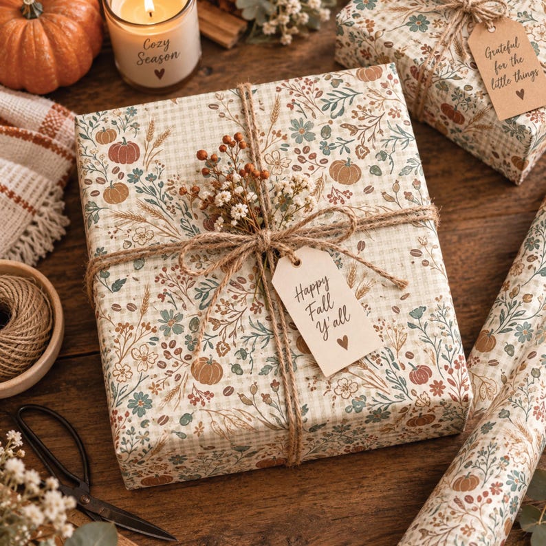 Cozy Autumn Digital Paper Bundle, Fall Seamless Patterns, Pumpkin ...