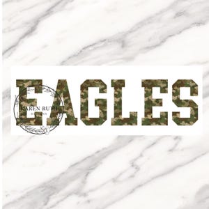 Camoflage Eagles PNG and PDF Camo Eagles Digital Download Eagles with Camo Print Sublimation Design  PNG Eagles Shirt Design