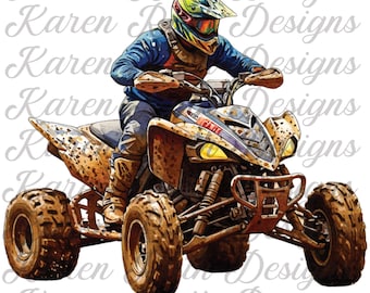 Racing ATV PNG: Clipart di sport motoristici fuoristrada (download digitale)