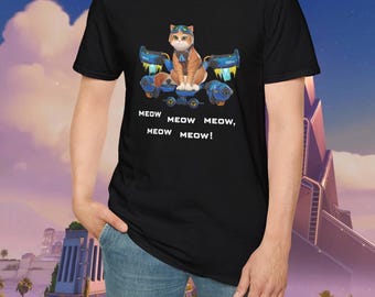 Camiseta Jetpack Cat Meow – Divertida camiseta gráfica para gamers de Overwatch