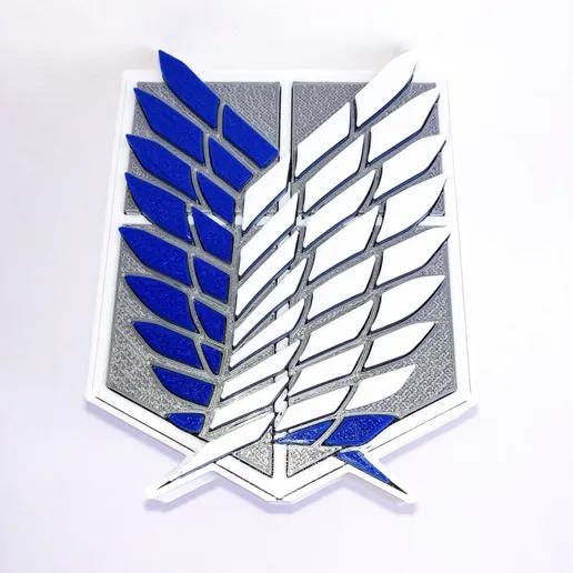 Logo Attack on Titan | AOT Anime Wall Art | Manga Wall Art Eren Jäger | SNK Fan Gift | 3D Printing Bedroom