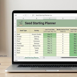 Pianificatore per la semina, registro dell'orto, fogli Google Excel, monitoraggio del raccolto, download digitale