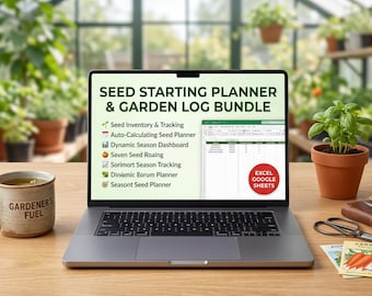 Seed Startplaner, Garden Log Bundle, Google Sheets, Excel, Ernte-Tracker, Digitaler Download