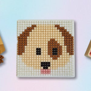 Pixel Art Dog Puzzle - Complete Assembly Kit
