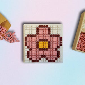 Pixel Art Flower Puzzle - Complete Assembly Kit