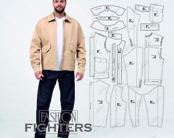 Men's Jacket Sewing Pattern | Fashion Fighters | Size S-5XL (PDF A4+A0)