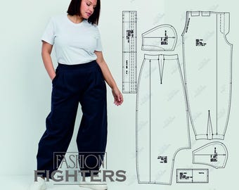 Women's Straight Pants | PDF Pants Pattern | Pants Pattern for
