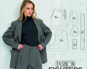 Women's Straight-Cut Design Shorts Sewing Pattern | Fashion Fighters | US Size 2-18 (PDF A4+A0)