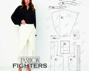 Blouse Sewing Pattern | Fashion Fighters | US Size 2-20 (PDF A4+A0)